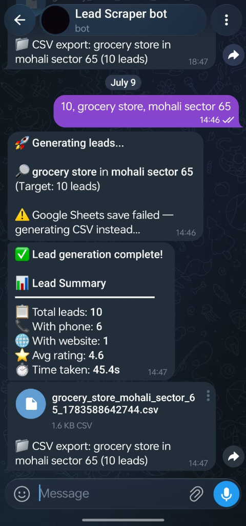 Telegram Lead Generator Bot